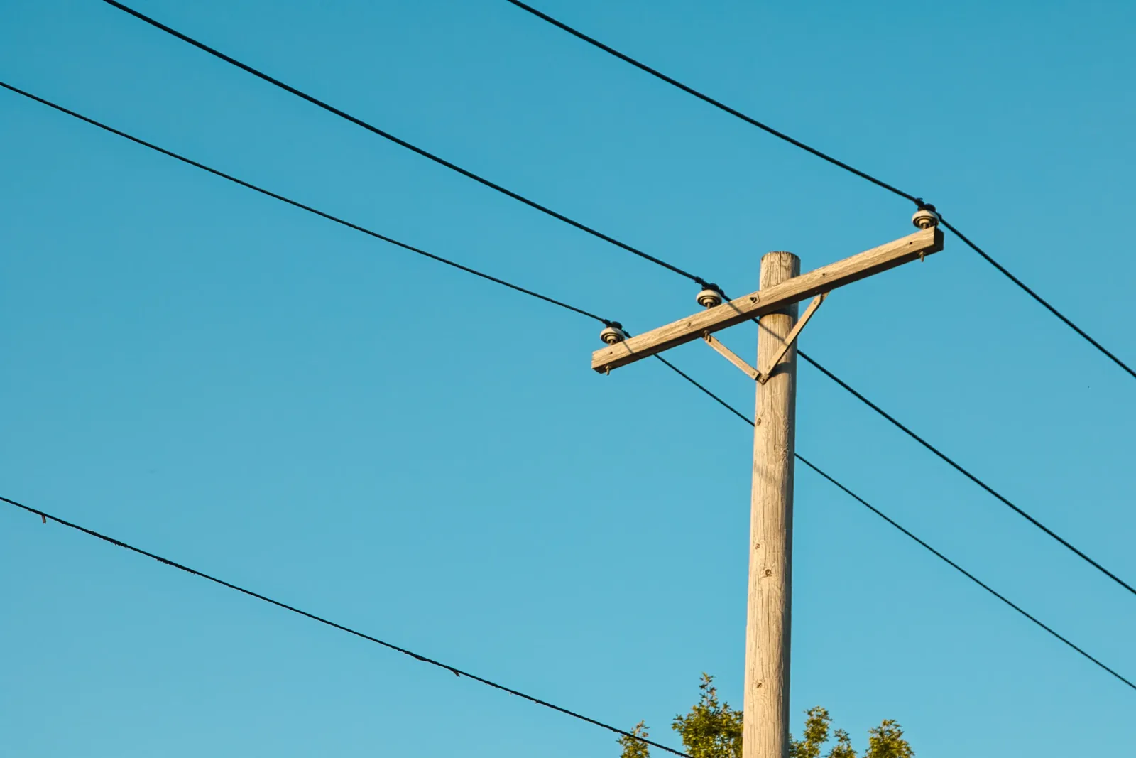 Power lines against an open sky