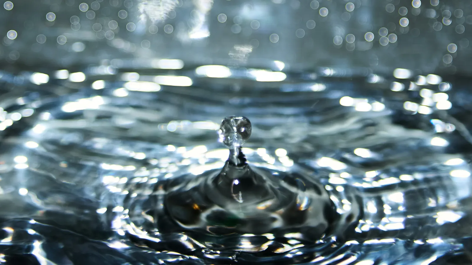 A water droplet caught mid-splash