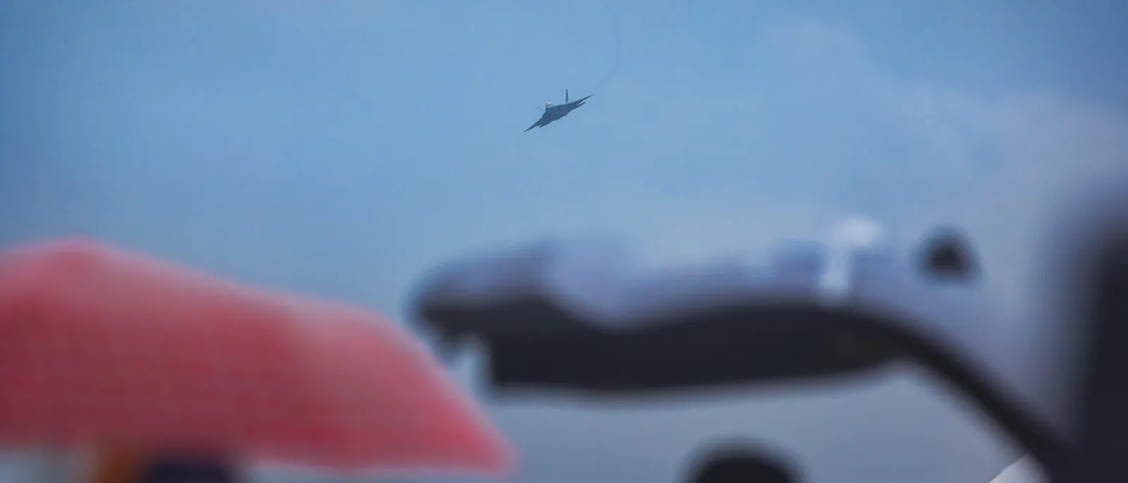 A jet passing overhead