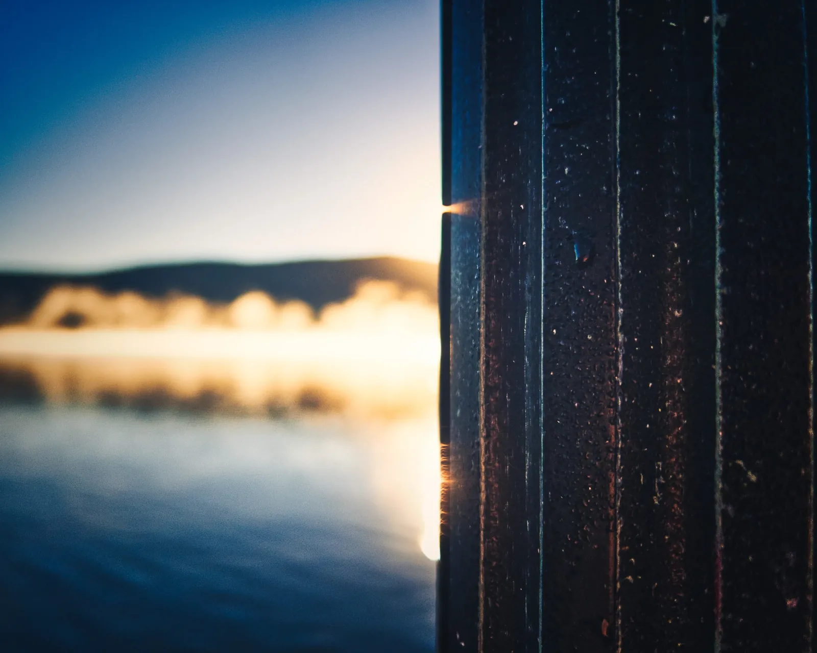 A calm lake at first light