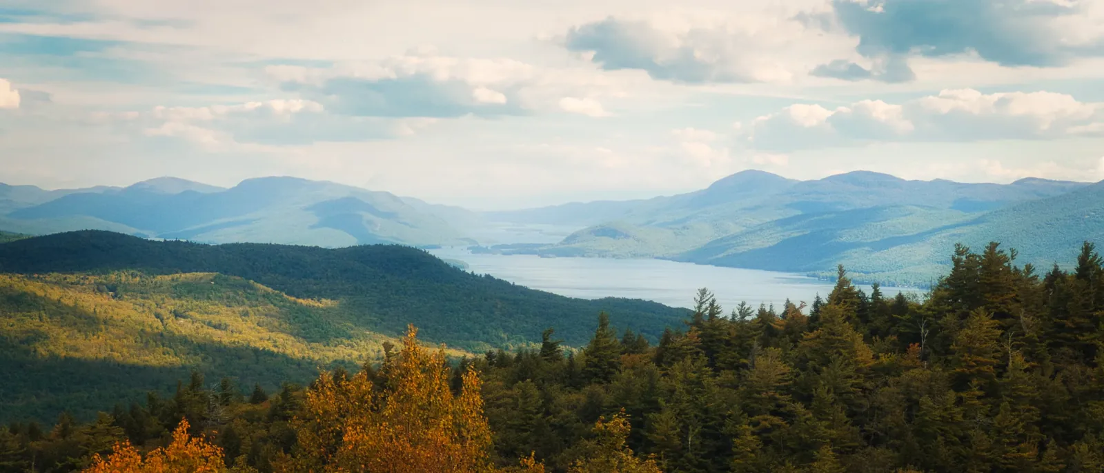 A lake ringed by mountains
