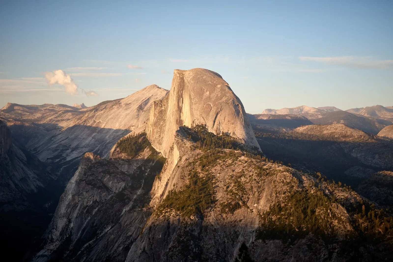 The granite face of Half Dome, Yosemite